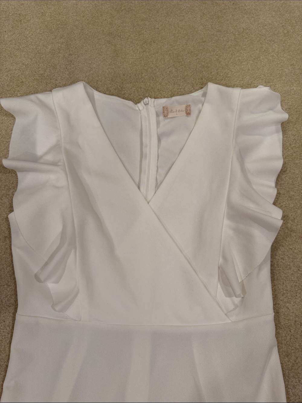 Altar'd State White Ruffle V-Neck Mini Dress - Picture 3 of 7
